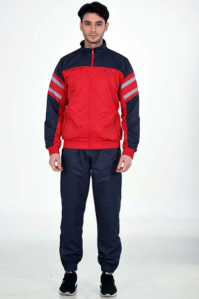 Enrico Ferry Red Men's Half Turtleneck Elastic Leg Marathon Tracksuit Set Edy2423k