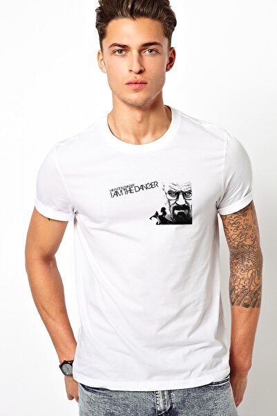 QIVI Muška bela majica T-shirt Majica Breaking Bad Ja sam opasnost