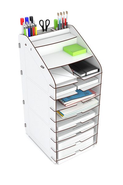 Mingitav Otto Tower 10-Tier A4 Document Shelf - 6-Color Desktop Organizer