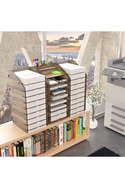 Mingitav Otto Tower 10-Tier A4 Desktop Organizer - Document Shelf