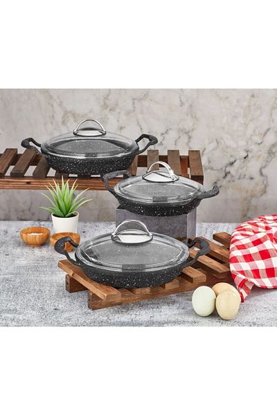 Cosiness Iron Casting Granite Pan Set