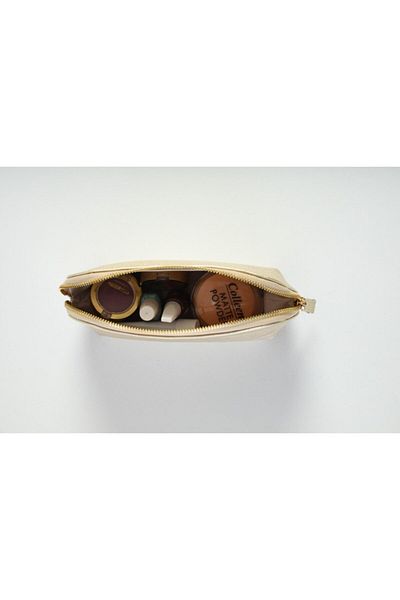 DailyTech Genuine Leather Lined Makeup Bag with Inner Pocket