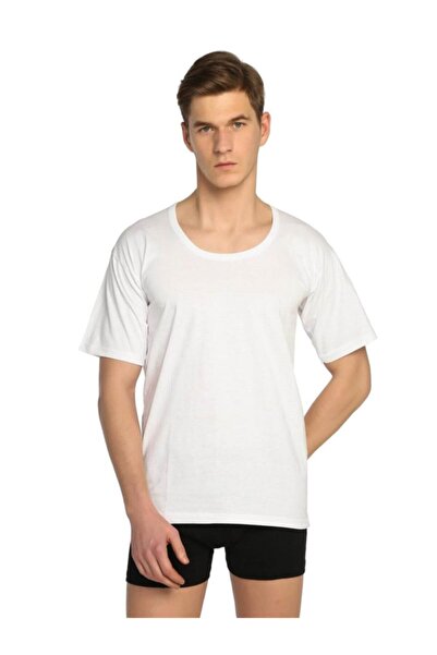 Tutku Men's Combed Cotton Crew Neck Undershirt - Pack of 5 - White