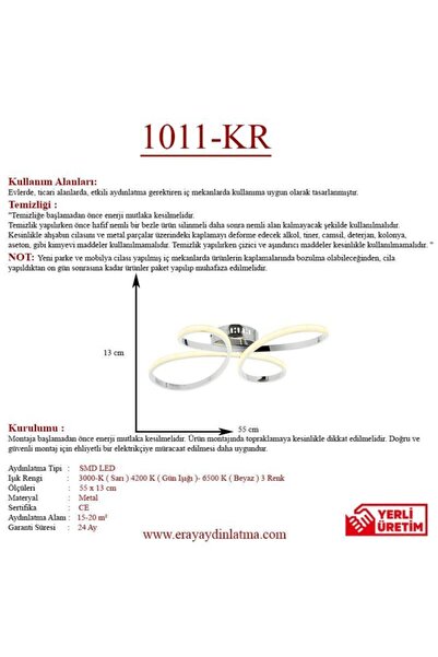 Eray Aydınlatma 1011-kr Krom Led Avize