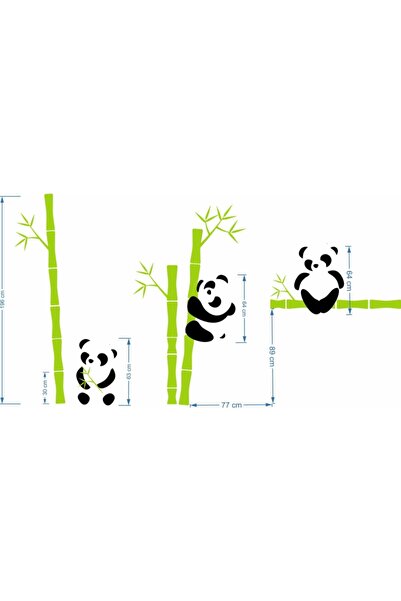 Piktura Stencil Şablon Panda Çocuk Odası