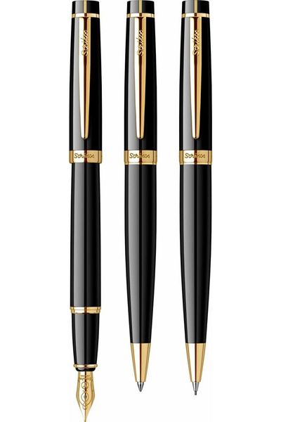 Scrikss Honour Pen Set 3 Pieces Black Gold 38