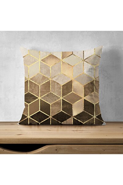 LadiesHome Μπεζ διπλής όψης Ψηφιακή με τύπωμα Διακοσμητική θήκη για μαξιλάρι ...