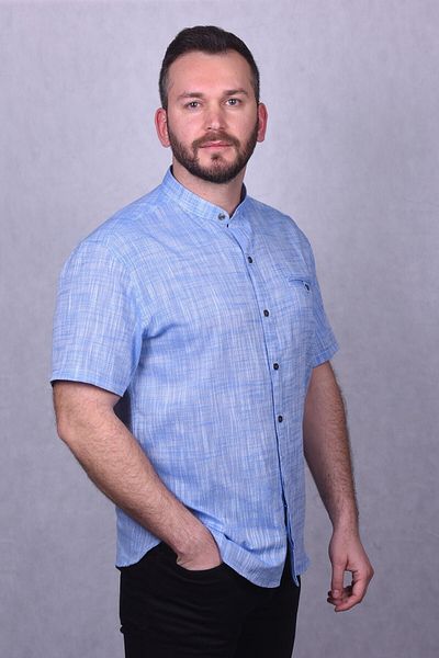 Lider Efes Judge Collar Short Sleeve Men's Shirt - Melted Blue
