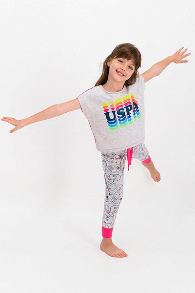 U.S. Polo Assn. Licensed Girl's Short Sleeve Pajama Set