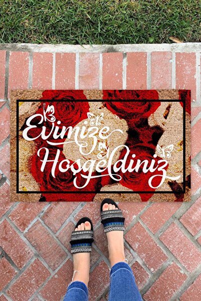 Buket Home سجادة باب أمامية متعددة الأغراض للديكور الداخلي والخارجي من Red Rose