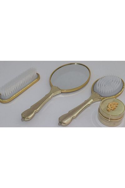 kartex Luxury Mirror Comb Set, 4-Piece Grape Bunch Model Dowry Holder