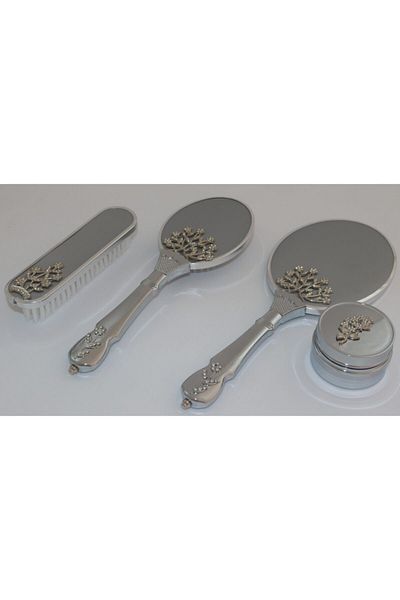 kartex Mirror Comb Set, 4-Piece Tree of Life Model Dowry Box