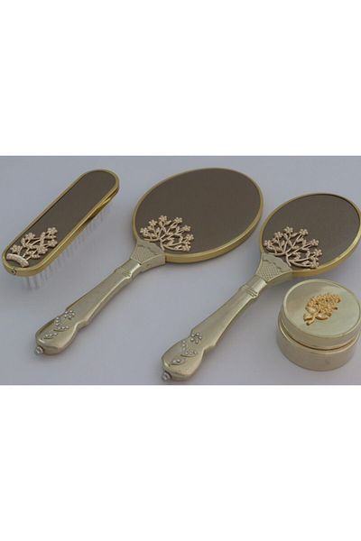 kartex Mirror Comb Set, 4-Piece Tree of Life Model Dowry Box