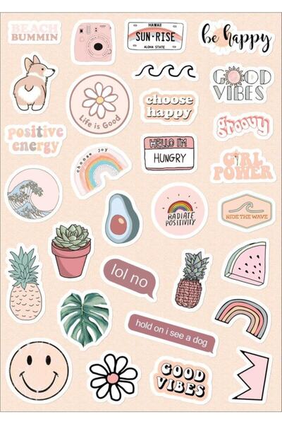 Yıldırım Reklam مجموعة ملصقات الابتسامة - تناسب دفتر الملاحظات، وكالة الملاحظ...