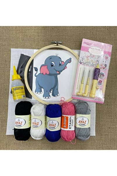 Tansel Tuhafiye Σετ Πόντσο (PUNCH) Κέντημα Φιγούρα Ελέφαντα Αρχικό Επίπεδο 5 ...