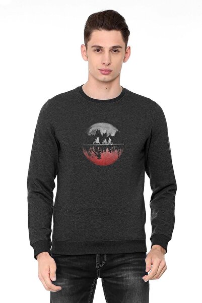 QIVI Stranger Things Eleven Dustin Demogorgon Printed Smoked Anthracite Men's...