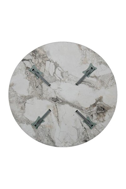 Arıcıoğlu 90 Cm Metal Ayaklı Mermer Desen Yer Sofrası Masa Ahşap Sofra