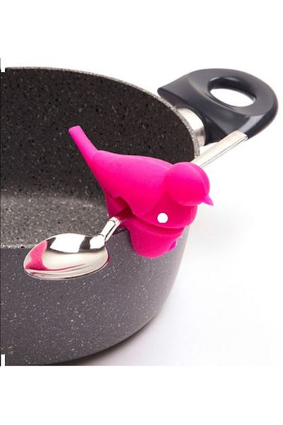 Can Can Store Spoon Ladle Holder Clip Apparatus Pot Edge Silicone New Generation Products 3.5 X 10 cm