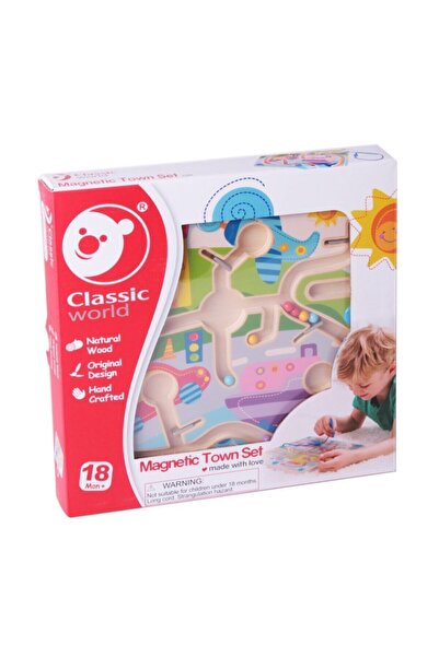 Classic World Ahşap Mıknatıslı Şehir Seti Bulmacası