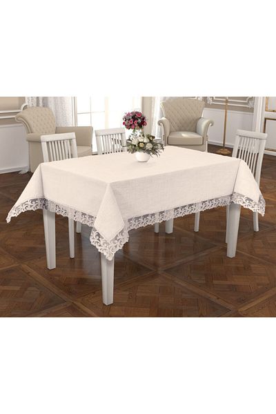 Çeyiz Bahçesi Față de masă Ivy French Guipure Crem 160&240