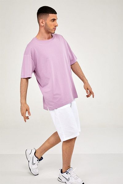 Seamoda Ανδρικό μπλουζάκι λιλά Oversize