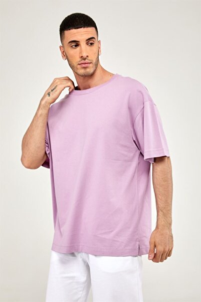 Seamoda Ανδρικό μπλουζάκι λιλά Oversize