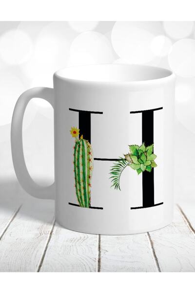 Atölye Çizgi Cactus Mug with Letter H