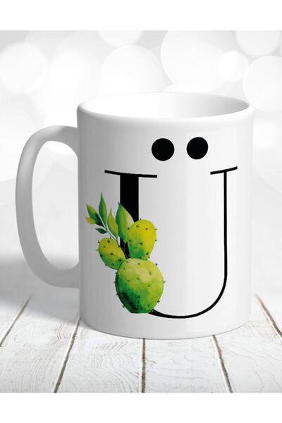 Atölye Çizgi Cactus Mug with Letter U
