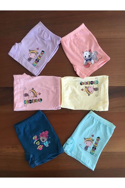LEYNA BUTİK Boxer pentru fete cu model pachet de 12