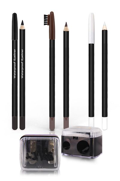 Sildne Black Eye Pencil + White Eye Pencil + Brown Eyebrow Pencil + Opener Set of 4