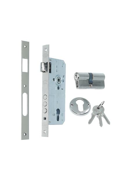 Genel Markalar Daf Kilit 510 45 Daf Standart Silindirli Çelik Kapı Daire Kilidi 45MM 3 Milli - Saten