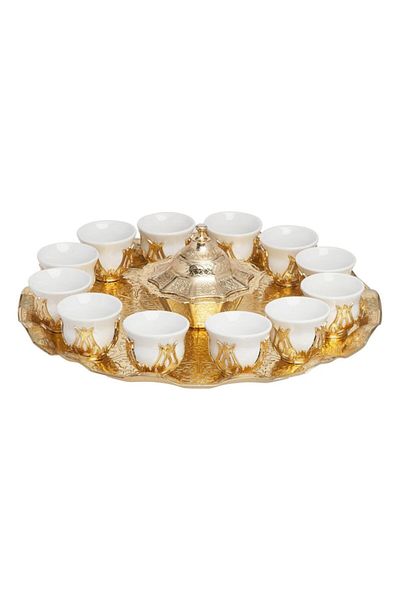 BAZAAR 4 طقم عرض قهوة ميرا 12 شخصًا أصفر Crst410