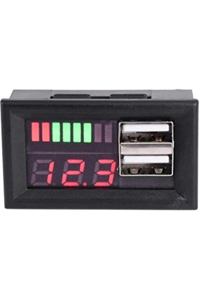 SANEC Kırmızı Led Dijital Ekran Voltmetre Usb 5v 2a Çıkış Dc 12v