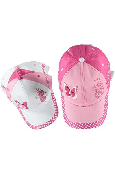Kardelen Butik Denizli Chelner (9-12 ani) Palarie cu flori de perla (fucsia)