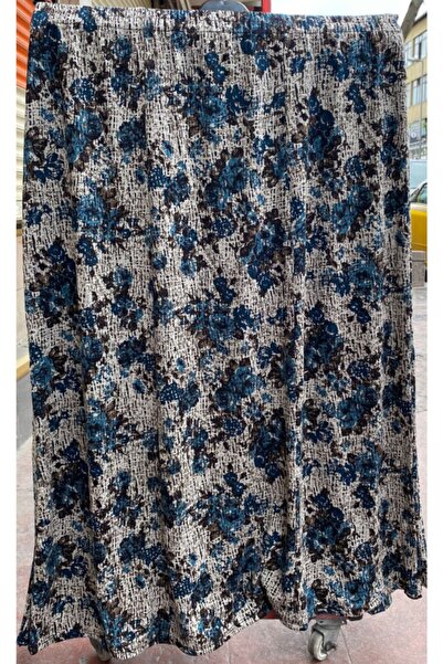 Nacar Anne Çiçek Desenli Lastikli Viscon Etek