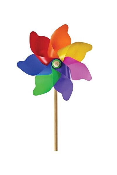 Genel Markalar Ahşap Saplı Renkli Rüzgar Gülü 16 Cm