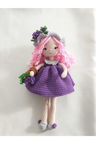 OYUNCAKPARK Sepetli Lavanta Bebek Amigurumi Organik Oyuncak