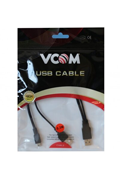 VCOM Usb 2.0 To Mini 5pin Y Kablo 30 Cm