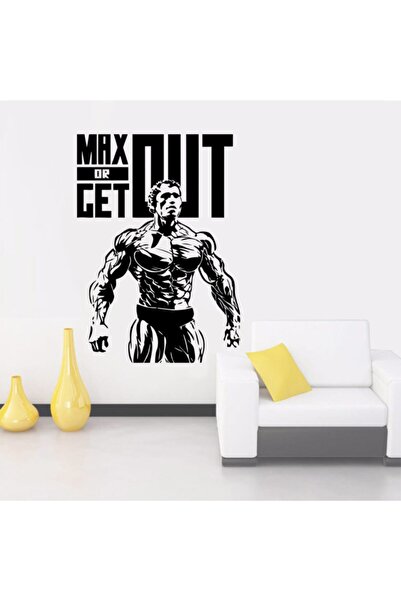 Melek Pazarı ملصق حائط أسود مقاس 43 × 60 سم - Max Or Get Out Fitness، صالة ال...