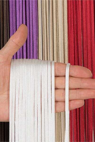 Saççax Exclusive Beyaz Renk Jumbo Düz Zincir Serisi Ip Perde