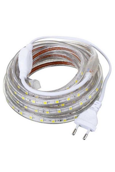 Atlantis شريط خرطوم LED 220 فولت 5050 3 شرائح + قابس -5 متر - ضوء النهار
