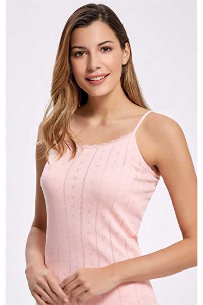 Tutku Kadın Renkli Ip Askı Jakarlı Kalın Askı Pamuklu Bady Atlet 4'lü