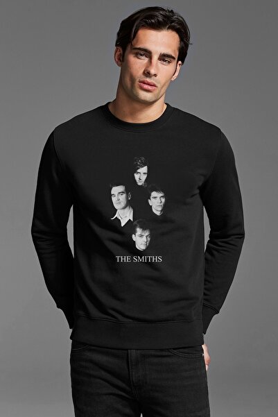 QIVI The Smiths Sound Štampano crna muška Pleteno majica sa dugim rukavima