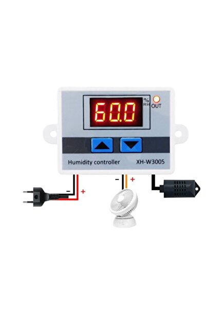 EmAyCenter Xh-w3005 220v Dijital Nem Kontrol Cihazı 1500w Kuluçka Sera Depo