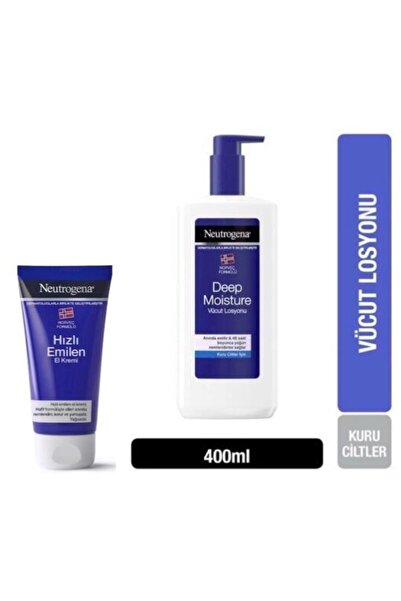 Neutrogena Deep Mousture Parfümlü Vücut Losyonu 400 Ml + Hızlı Emilen El Kremi 75 Ml