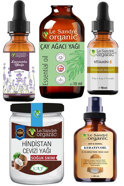 Le Sandre Organic Lavender Oil & Coconut Oil & Tea Tree Building & Vitamin E & Keratin Oil