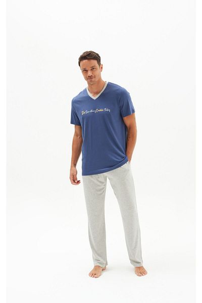 Blackspade 30450 Model Men's Indigo Pajama Set