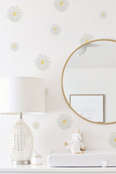 WALLHUMAN Beyaz Papatyalar Çocuk Odası Duvar Stickerı