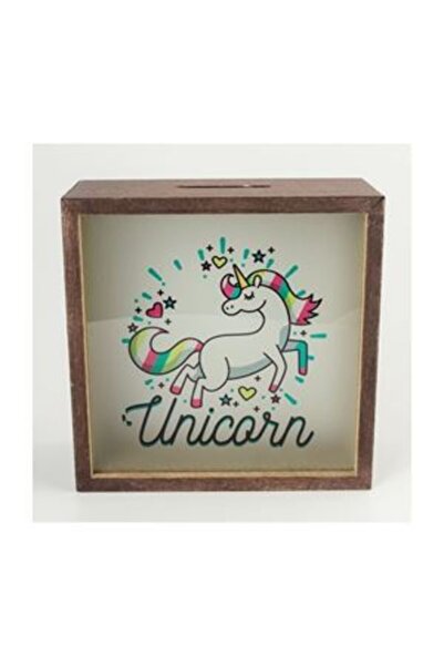 TOZLU RAF Unicorn Ahşap Ve Cam Tasarımlı Kumbara