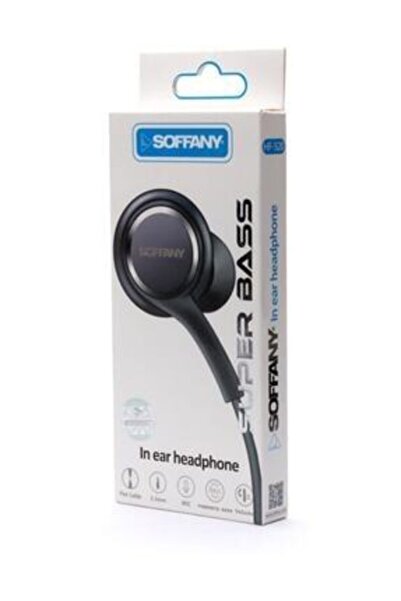 Soffany Süper Bass Mikrofonlu Ergonomik Tasarım Örgülü Dayanıklı Siyah Kulakl...